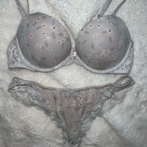 Grey Victoria Secret Bra set.